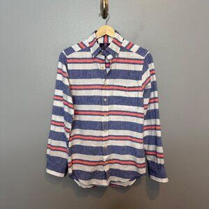 VINEYARD VINES linen blend slim fit tucker shirt size XS